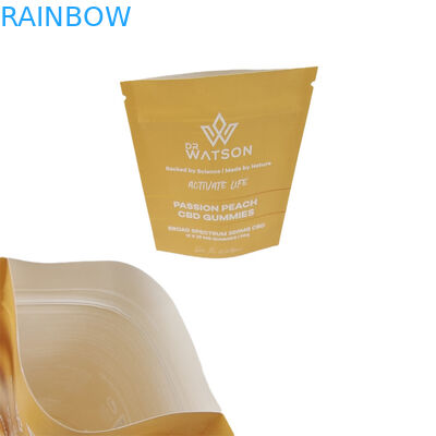 Vente à chaud Conception personnalisée imprimée Biodégradable Stand Up Kraft Sac de papier Eco Friendly emballage de bonbons en caoutchouc