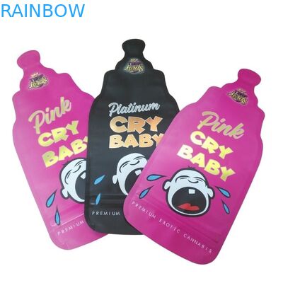 Sac à main sur mesure à l'épreuve des enfants Ziplock holographique à découpe sous pression sac Mylar 3,5 g Forme spéciale Sac d'emballage comestible bonbons gommés