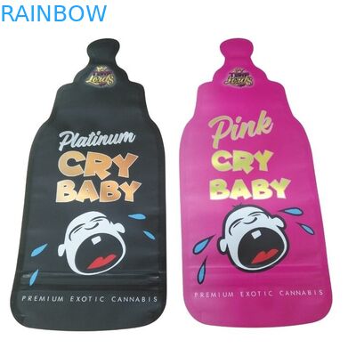 Sac à main sur mesure à l'épreuve des enfants Ziplock holographique à découpe sous pression sac Mylar 3,5 g Forme spéciale Sac d'emballage comestible bonbons gommés