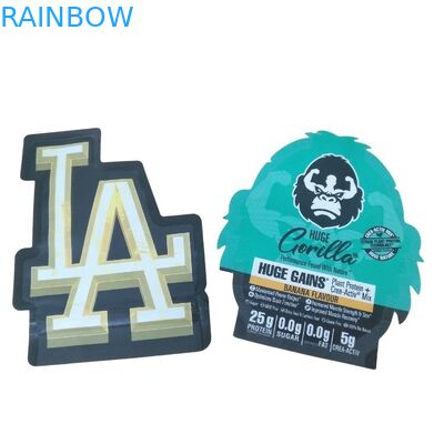 Impression personnalisée 3.5g Mylar sacs à découper sacs irréguliers avec fermeture à glissière cercle Mylar Soft Touch sacs de bonbons en plastique