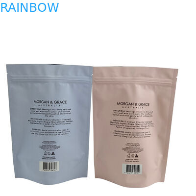 Fermeture à glissière recyclable Poche debout en papier d'aluminium Body Scrub Profitez du spa Bain trempé Sel de mer Emballage en plastique biodégradable