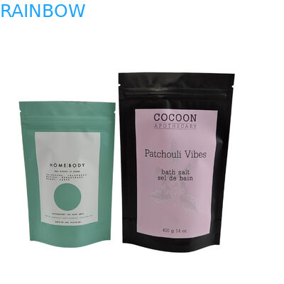 Fermeture à glissière recyclable Poche debout en papier d'aluminium Body Scrub Profitez du spa Bain trempé Sel de mer Emballage en plastique biodégradable
