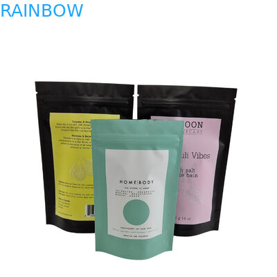 Fermeture à glissière recyclable Poche debout en papier d'aluminium Body Scrub Profitez du spa Bain trempé Sel de mer Emballage en plastique biodégradable