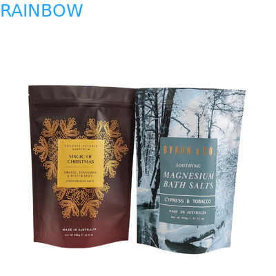 Impression personnalisée du logo Fermeture à glissière Sac à dos gommage du corps Bombes de bain de savon Emballage Foil d'aluminium Sac en plastique Fermeture à glissière Sacs de sel de bain