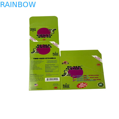 Pilules sexuelles Black Mambar Emballage Panthère Noir Emballage en carton avec ampoules