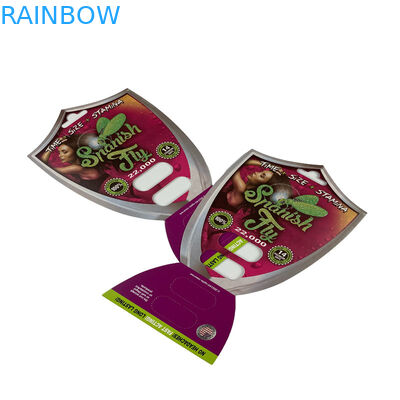 Pilule sexuelle en 3D Emballage de carte en ampoule pour 1/2 capsule Cartes d'affichage 3D ventriculaires