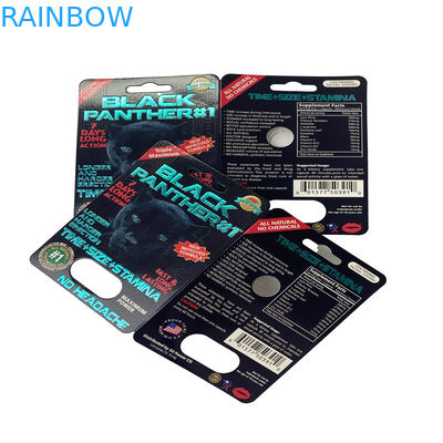 États-Unis Marché des pilules sexuelles papier Blister Card Packaging Pour Rhino 69 / Tiger / Black Mamba pilules