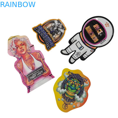 Sacs de bonbons à l'odeur et à l'épreuve des odeurs en plastique en forme de fermeture à glissière personnalisée 3.5g 7g Sacs Mylar à la forme personnalisée