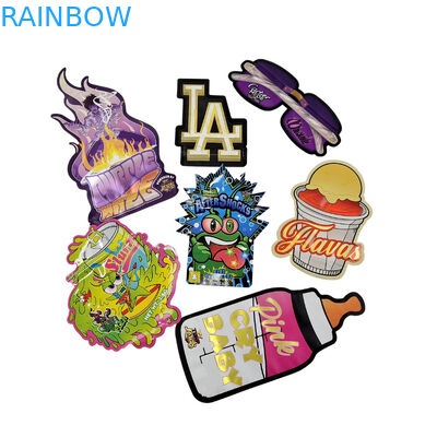 3.5g Emballage personnalisé Et impression de logo Spécial unique en forme à l' intérieur Imprimé holographique Mylar sac à découper