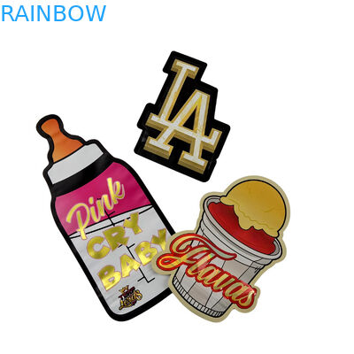 3.5g Emballage personnalisé Et impression de logo Spécial unique en forme à l' intérieur Imprimé holographique Mylar sac à découper