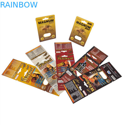 Vente à chaud Pilules de rhinocéros Sceau de miel Foil d'aluminium pur Sachet laminé Bouteille Carton d'effet 3D Boîte d'emballage