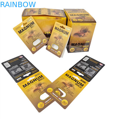 Impression sur mesure Vente à chaud Amélioration Pilules de rhinocéros Emballage Pour Hommes Papier d'affichage en stock Boîte Cartons en papier