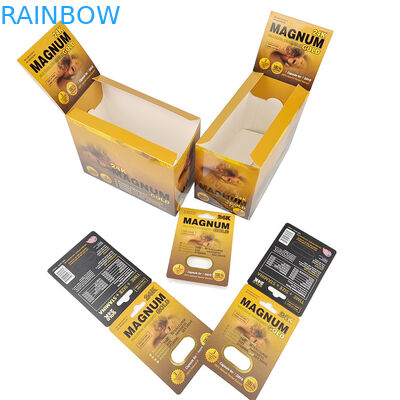 Impression sur mesure Vente à chaud Amélioration Pilules de rhinocéros Emballage Pour Hommes Papier d'affichage en stock Boîte Cartons en papier