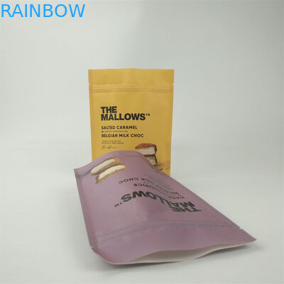 Sacs en papier kraft biodégradables imprimés sur mesure, de qualité alimentaire, avec fermeture à glissière