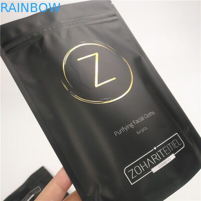 Emballage de sacs en feuille d'impression pour sac de lavage du corps debout avec fermeture éclair