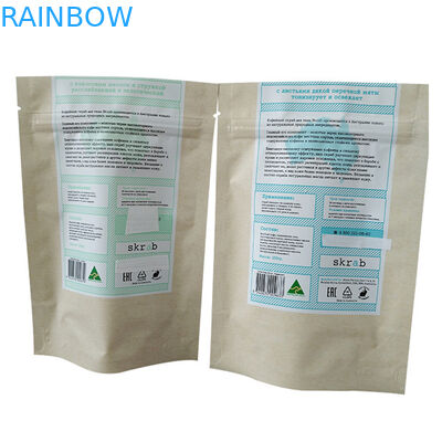 Sacs en feuille d'argent debout avec conception d'emballage Doy pour l'emballage de gommage du corps du café