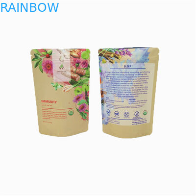 Sac à thé personnalisé en papier d'aluminium à fermeture à glissière Emballage de thé Stand Up Pouch Mylar Bag pour le café