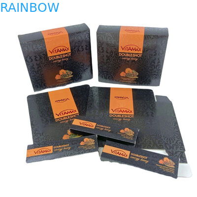 Emballage de bouteille de miel en carton en papier de luxe Emballage de boîte de miel en carton ondulé élégant noir