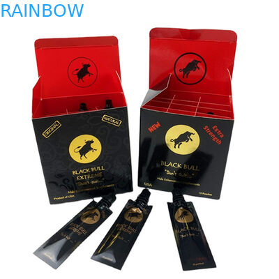 Mini-pilule imprimée sur mesure sac de miel Petit sac avec boîte en papier Rhino Honey Stick Packet Roll