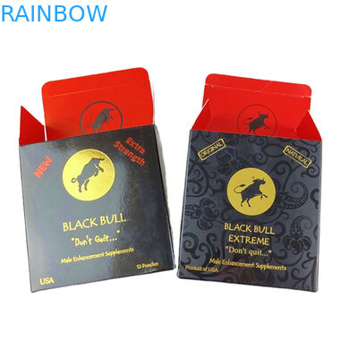 Vente directe personnalisée Rhino boîtes d'emballage Pilule d'amélioration masculine papier d'affichage