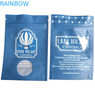 Sacs anti-odeur avec fenêtre UV brillante 3.5g CBD avec fermeture à glissière