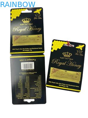 Vente en gros d'emballages en sachets de miel royal en carton de papier Emballages de miel de luxe avec estampage à chaud