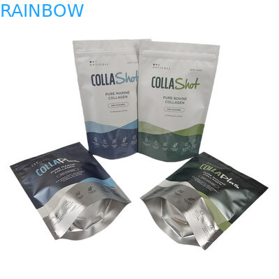 Logo personnalisé plastique stand up papier d'aluminium poudre d'emballage de café thé protéine poudre d'emballage sacoche d'impression numérique sac anti-odeur