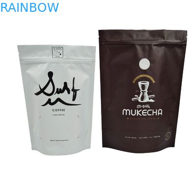 Foil d'aluminium imprimé effet métallique Stand up pouch design personnalisé sacs en plastique de qualité alimentaire pour le café