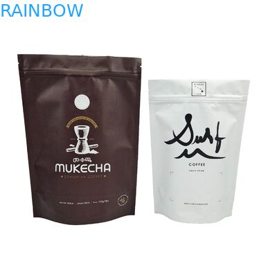 Sacs colorés personnalisés de qualité alimentaire Logo Emballage imprimé Café Stand Up Sacs fermeture à glissière avec vannes