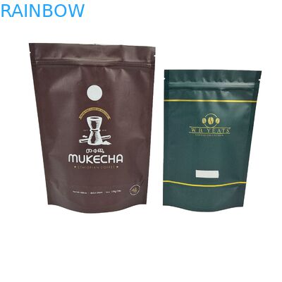 Logo personnalisé Sacs en plastique debout avec soupape de dégazage 100g 250g Sacs d'emballage en plastique de grains de café