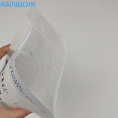 Fermeture à glissière papier kraft blanc recouvreable Fermeture à glissière étanche à la chaleur stockage alimentaire Doypack Sacs d'emballage alimentaire personnalisés