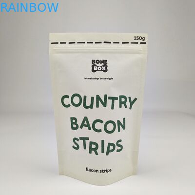 Sac en papier kraft à support d'humidité Fermeture à glissière pour les aliments Farine de noix riz épices de thé stockage Emballage Doypacks