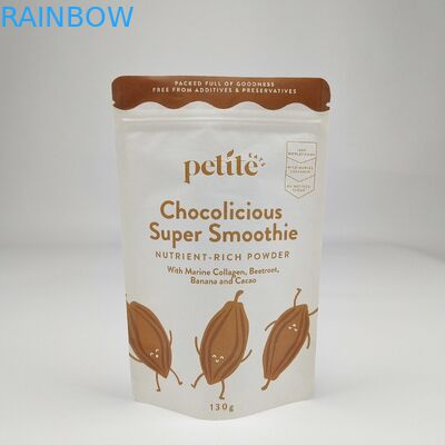 échantillon gratuit sac à jouets recyclable fermeture à glissière sacs de papier kraft sacs de thé personnalisés fermeture à glissière blanc sac debout