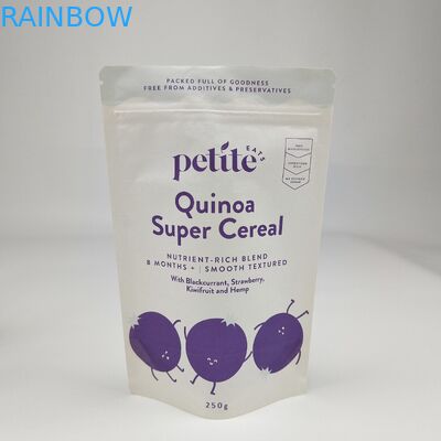 Biodégradable recyclé personnalisé Stand Up pouches alimentaires pour animaux de compagnie secs Emballage en papier kraft blanc brun