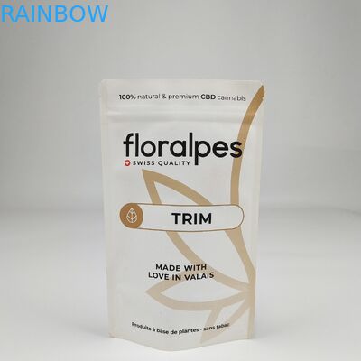 Sac de café debout en papier kraft blanc biodégradable Sac de café avec vanne de dégazage