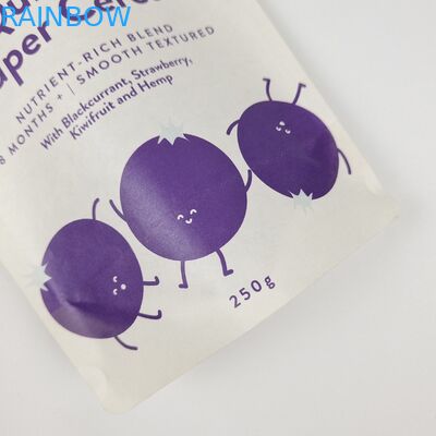 Poche debout avec fermeture à glissière Kraft papier artisanal personnalisé imprimé Reutilisable fermeture à glissière Doypack sacs d'emballage alimentaire