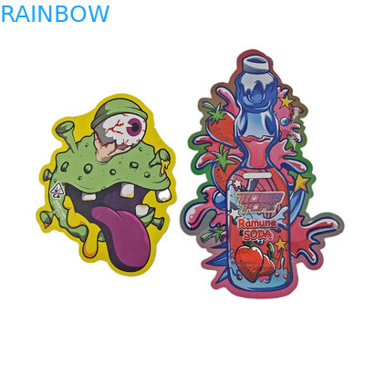 Conception personnalisée imprimée en fermeture à glissière en forme spéciale d'emballage en plastique irrégulier 3,5 g sac Mylar