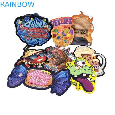 Emballage en fermeture à glissière en forme de coffret sur mesure Touche douce CBD à l'épreuve des enfants 3.5g Sacs en plastique à découpe irrégulière