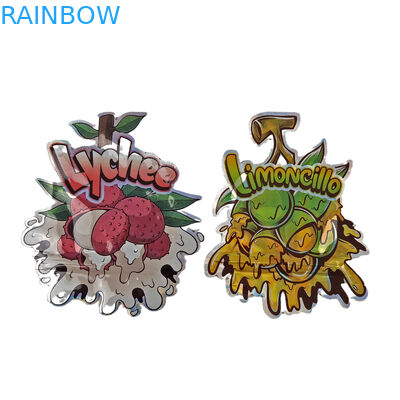 Conception personnalisée imprimée irrégulière fermeture à glissière recouverte de 3,5 g emballage en plastique en forme spéciale sac Mylar