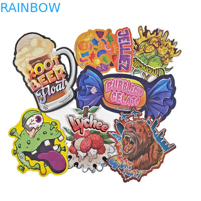 Conception personnalisée en plastique Forme spéciale Emballage hologramme imprimé en papier peint Bonbons à l'épreuve des enfants Mylar sacs à découper