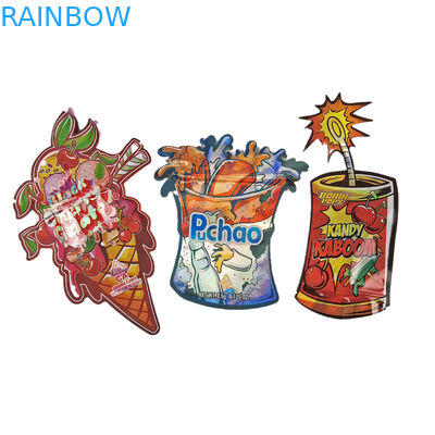 Conception personnalisée Sacs Mylar imprimés emballage en plastique à contact doux 3,5 g Sacs Mylar à découpe irrégulière Sacs emballage