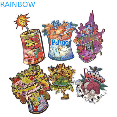 Sacs d'impression numérique personnalisés Emballage Holographe Foil à découpe spéciale en forme de fermeture à glissière en plastique Mylar 3,5 g Sacs à découpe