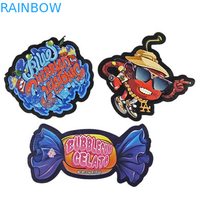 Logo mat personnalisé sac en plastique en forme de bouteille re-fermé résistant à l'odorat fermeture à glissière 3,5 Mylar sacs pour bonbons