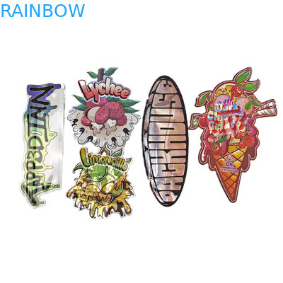 Logo mat personnalisé sac en plastique en forme de bouteille re-fermé résistant à l'odorat fermeture à glissière 3,5 Mylar sacs pour bonbons