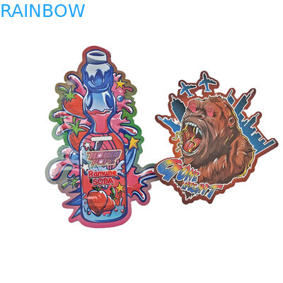 Logo mat personnalisé sac en plastique en forme de bouteille re-fermé résistant à l'odorat fermeture à glissière 3,5 Mylar sacs pour bonbons