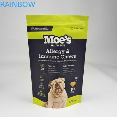 Sac d'emballage alimentaire imprimé sur mesure résistant à l'odorat Fermeture à glissière Papier Kraft Stand Up Pouch Avec Fermeture à glissière et fenêtre