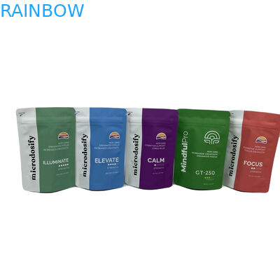 CYMK couleur d'encens à base de plantes Emballage en papier d'aluminium Stand up sac à fermeture à glissière en plastique Mylar