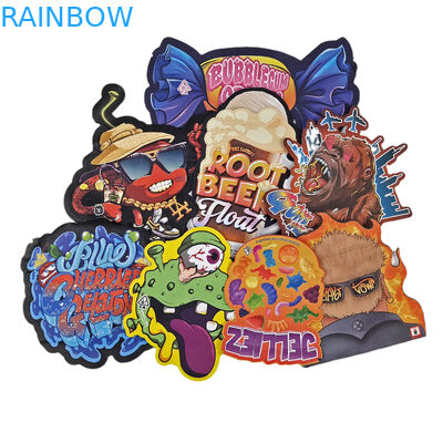 3.5g 7g 14g Sac d'emballage en plastique de forme spéciale Hologramme anti-odeur en plastique à découpe personnalisée