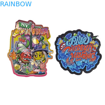 3.5g Sacs Mylar imprimés sur mesure en forme irrégulière en découpe à la matrice Sacs à fermeture à glissière Sacs d'emballage pour collations