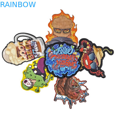 Sac Mylar en forme avec logo personnalisé imprimé Holographe irrégulier Ziplock anti-odeur 3.5g 7g 14g 28g Snack pouches